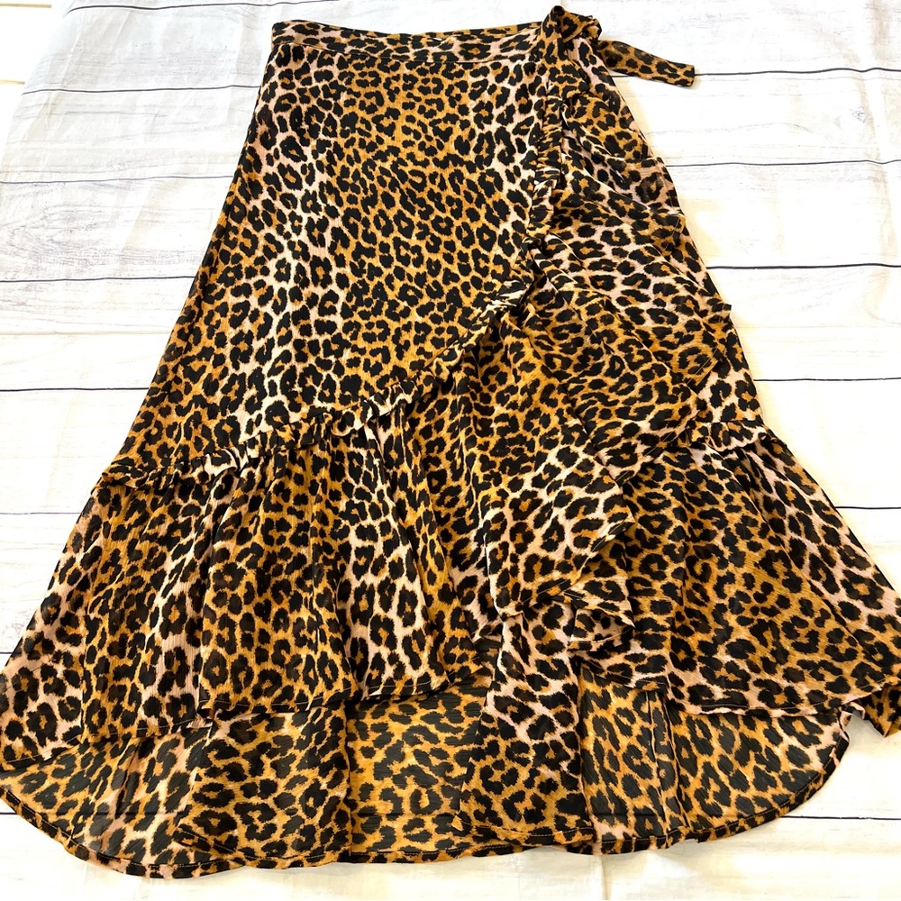 Scotch & Soda Girls Leopard Print Wrap Skirt